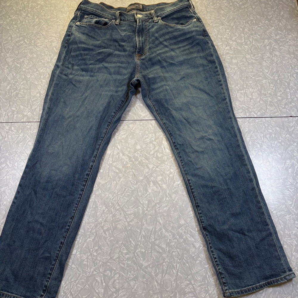 Abercrombie & Fitch Mens Signature Stretch Athletic Straight Jeans 32x30 Blue